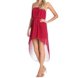 BCBGeneration pleated strapless high-low dress